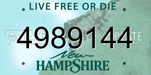 4989144 New Hampshire License Plate