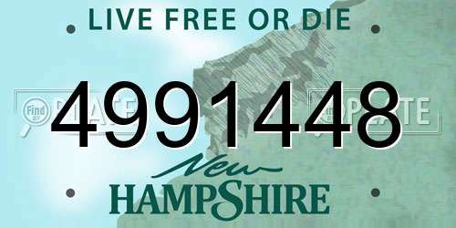 4991448 New Hampshire License Plate
