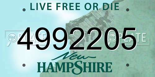 4992205 New Hampshire License Plate
