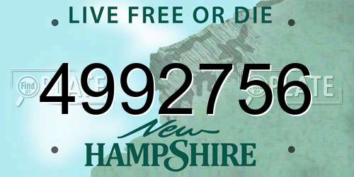 4992756 New Hampshire License Plate