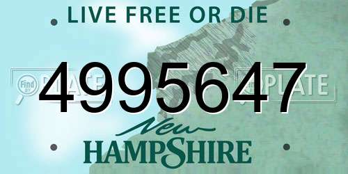 4995647 New Hampshire License Plate