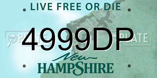 4999DP New Hampshire License Plate