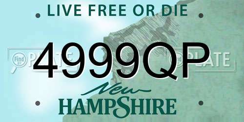 4999QP New Hampshire License Plate