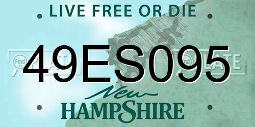 49ES095 New Hampshire License Plate