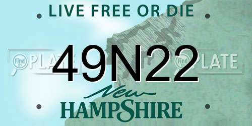 49N22 New Hampshire License Plate