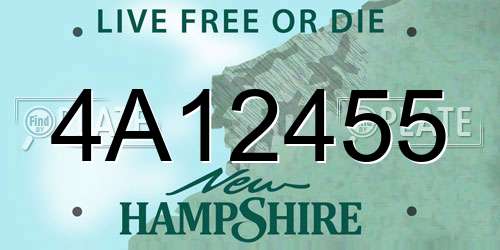 4A12455 New Hampshire License Plate