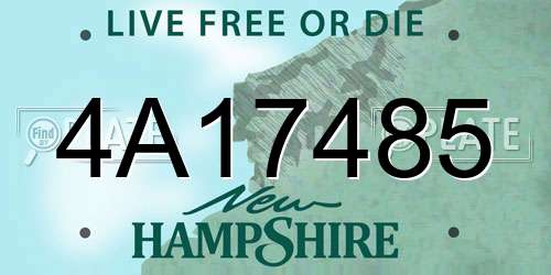 4A17485 New Hampshire License Plate