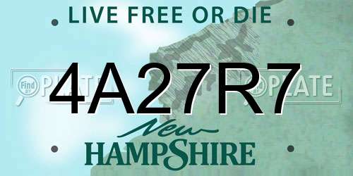 4A27R7 New Hampshire License Plate