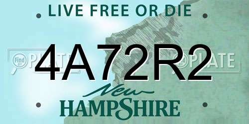 4A72R2 New Hampshire License Plate