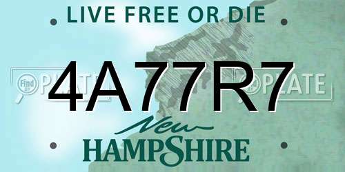 4A77R7 New Hampshire License Plate