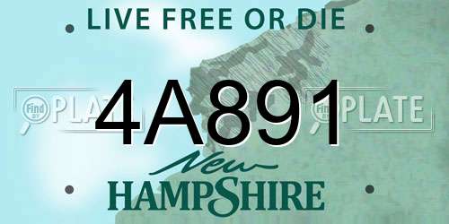 4A891 New Hampshire License Plate