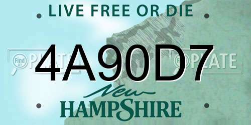 4A90D7 New Hampshire License Plate