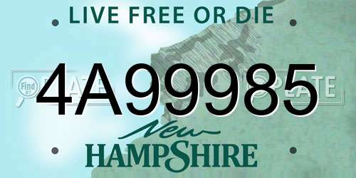 4A99985 New Hampshire License Plate