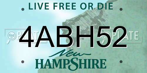 4ABH52 New Hampshire License Plate