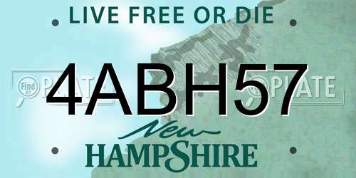 4ABH57 New Hampshire License Plate