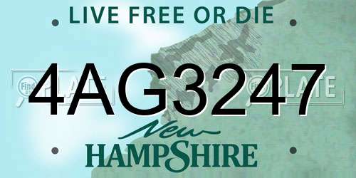 4AG3247 New Hampshire License Plate