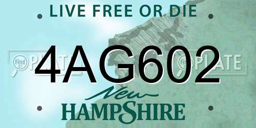 4AG602 New Hampshire License Plate