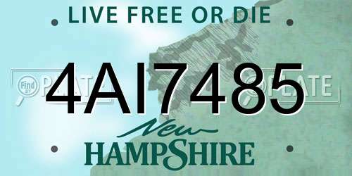 4AI7485 New Hampshire License Plate