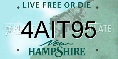 4AIT95 New Hampshire License Plate