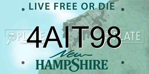 4AIT98 New Hampshire License Plate