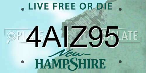 4AIZ95 New Hampshire License Plate