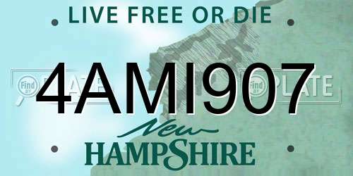 4AMI907 New Hampshire License Plate