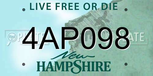 4AP098 New Hampshire License Plate