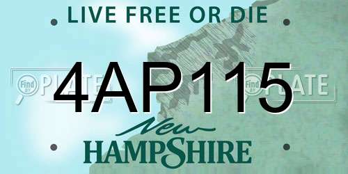4AP115 New Hampshire License Plate