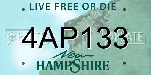 4AP133 New Hampshire License Plate
