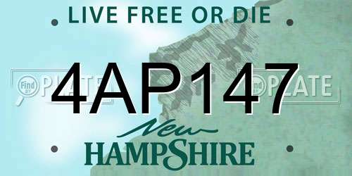 4AP147 New Hampshire License Plate