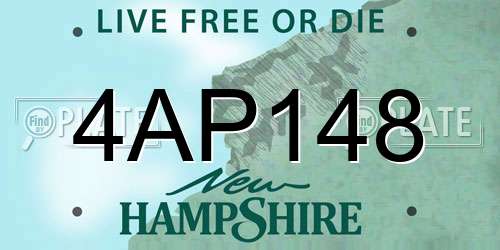 4AP148 New Hampshire License Plate