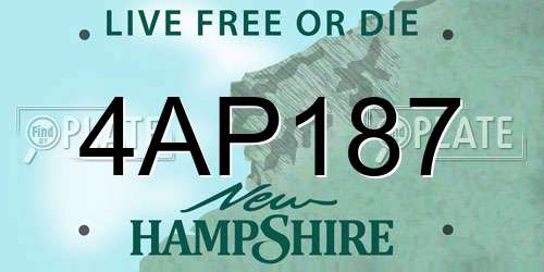 4AP187 New Hampshire License Plate