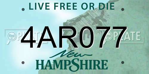 4AR077 New Hampshire License Plate
