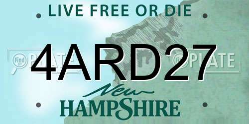 4ARD27 New Hampshire License Plate
