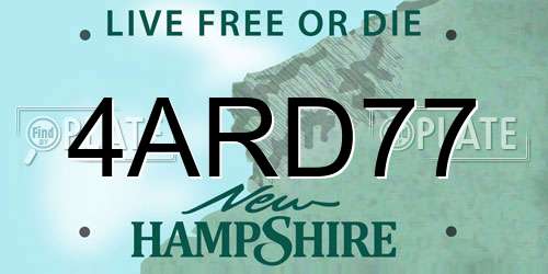 4ARD77 New Hampshire License Plate