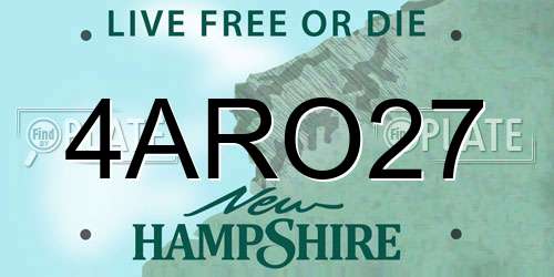 4ARO27 New Hampshire License Plate