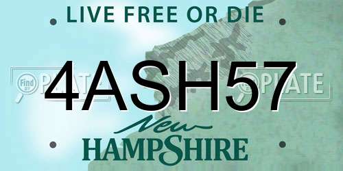 4ASH57 New Hampshire License Plate