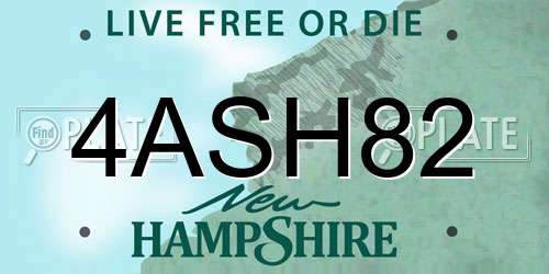 4ASH82 New Hampshire License Plate