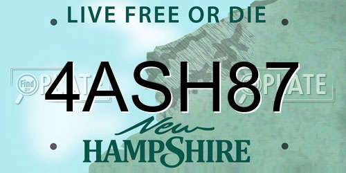 4ASH87 New Hampshire License Plate