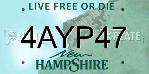 4AYP47 New Hampshire License Plate