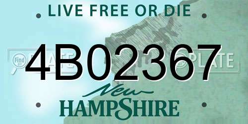 4B02367 New Hampshire License Plate