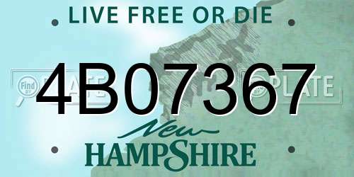 4B07367 New Hampshire License Plate