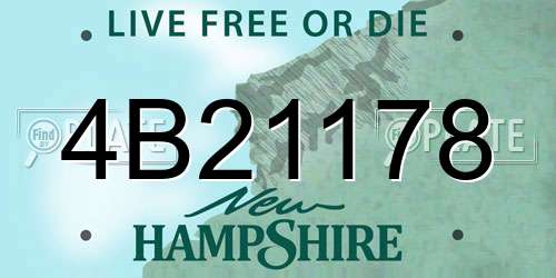 4B21178 New Hampshire License Plate