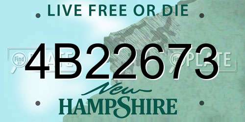 4B22673 New Hampshire License Plate