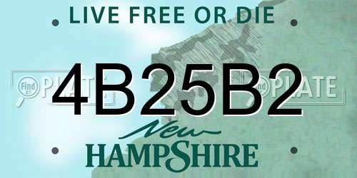 4B25B2 New Hampshire License Plate