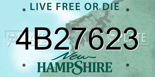 4B27623 New Hampshire License Plate