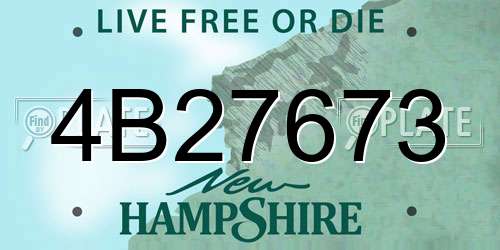 4B27673 New Hampshire License Plate