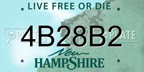 4B28B2 New Hampshire License Plate