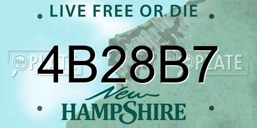 4B28B7 New Hampshire License Plate