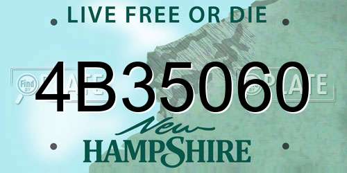 4B35060 New Hampshire License Plate